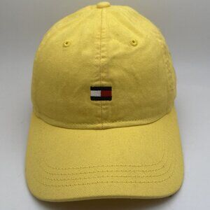 Tommy Hilfiger Jeans Hat Baseball Cap Vtg Y2K Strapback Sports Yellow Logo